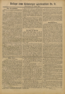 Grünberger Wochenblatt: Zeitung für Stadt und Land, No. 9. (21. Januar 1904)