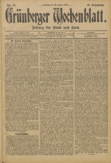 Grünberger Wochenblatt: Zeitung für Stadt und Land, No. 11. (26. Januar 1904)