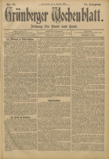 Grünberger Wochenblatt: Zeitung für Stadt und Land, No. 15. (4. Februar 1904)
