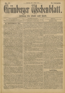Grünberger Wochenblatt: Zeitung für Stadt und Land, No. 26. (1. März 1904)