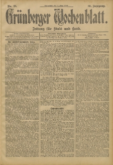Grünberger Wochenblatt: Zeitung für Stadt und Land, No. 28. (5. März 1904)