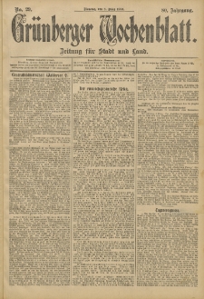 Grünberger Wochenblatt: Zeitung für Stadt und Land, No. 29. (8. März 1904)