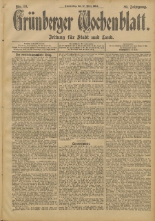 Gr&uuml;nberger Wochenblatt: Zeitung f&uuml;r Stadt und Land, No. 33. (17. M&auml;rz 1904)