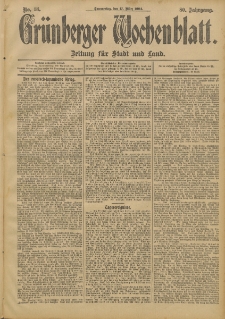 Grünberger Wochenblatt: Zeitung für Stadt und Land, No. 33. (17. März 1904)