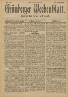 Grünberger Wochenblatt: Zeitung für Stadt und Land, No. 43. (9. April 1904)