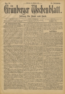 Grünberger Wochenblatt: Zeitung für Stadt und Land, No. 56. (10. Mai 1904)