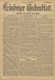 Grünberger Wochenblatt: Zeitung für Stadt und Land, No. 59. (17. Mai 1904)