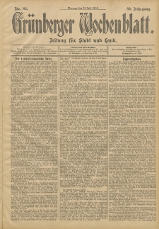 Grünberger Wochenblatt: Zeitung für Stadt und Land, No. 83. (12. Juli 1904)