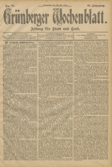 Grünberger Wochenblatt: Zeitung für Stadt und Land, No. 91. (30. Juli 1904)