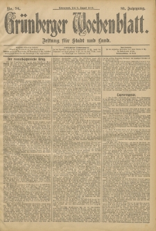 Grünberger Wochenblatt: Zeitung für Stadt und Land, No. 94. (6. August 1904)