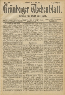 Gr&uuml;nberger Wochenblatt: Zeitung f&uuml;r Stadt und Land, No. 103. (27. August 1904)