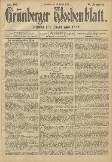 Grünberger Wochenblatt: Zeitung für Stadt und Land, No. 103. (27. August 1904)