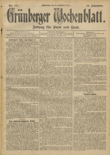 Grünberger Wochenblatt: Zeitung für Stadt und Land, No. 117. (29. September 1904)