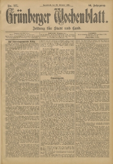 Grünberger Wochenblatt: Zeitung für Stadt und Land, No. 127. (22. Oktober 1904)