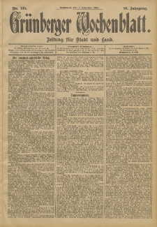 Grünberger Wochenblatt: Zeitung für Stadt und Land, No. 136. (12. November 1904)