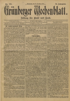 Gr&uuml;nberger Wochenblatt: Zeitung f&uuml;r Stadt und Land, No. 150. (15. Dezember 1904)