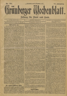 Gr&uuml;nberger Wochenblatt: Zeitung f&uuml;r Stadt und Land, No. 154. (24. Dezember 1904)