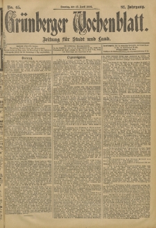 Grünberger Wochenblatt: Zeitung für Stadt und Land, No. 45. (15. April 1906)