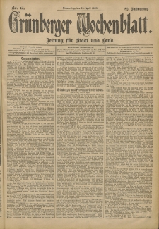 Grünberger Wochenblatt: Zeitung für Stadt und Land, No. 47. (19. April 1906)