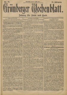 Grünberger Wochenblatt: Zeitung für Stadt und Land, No. 48. (21. April 1906)