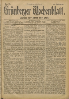 Grünberger Wochenblatt: Zeitung für Stadt und Land, No. 51. (28. April 1906)