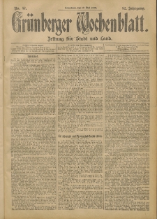 Grünberger Wochenblatt: Zeitung für Stadt und Land, No. 57. (12. Mai 1906)