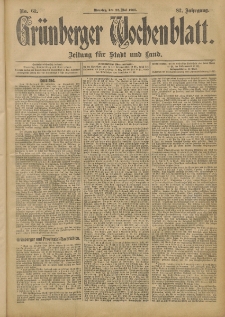 Grünberger Wochenblatt: Zeitung für Stadt und Land, No. 61. (22. Mai 1906)