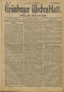 Grünberger Wochenblatt: Zeitung für Stadt und Land, No. 64. (29. Mai 1906)