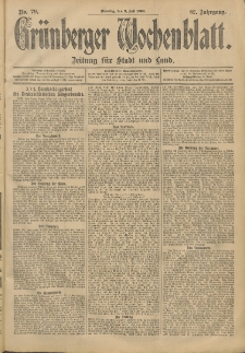 Grünberger Wochenblatt: Zeitung für Stadt und Land, No. 79. (3. Juli 1906)