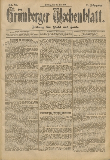 Grünberger Wochenblatt: Zeitung für Stadt und Land, No. 88. (24. Juli 1906)