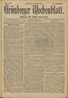 Grünberger Wochenblatt: Zeitung für Stadt und Land, No. 109. (11. September 1906)