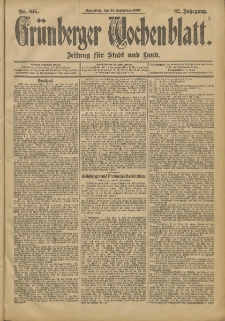Grünberger Wochenblatt: Zeitung für Stadt und Land, No. 117. (29. September 1906)