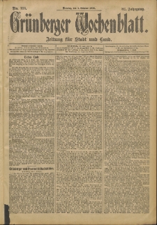 Grünberger Wochenblatt: Zeitung für Stadt und Land, No. 118. (2. Oktober 1906)