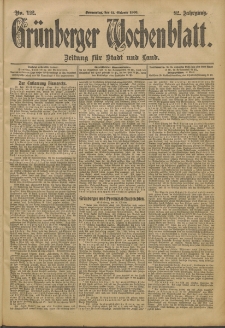 Grünberger Wochenblatt: Zeitung für Stadt und Land, No. 122. (11. Oktober 1906)