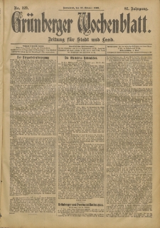 Grünberger Wochenblatt: Zeitung für Stadt und Land, No. 129. (27. Oktober 1906)