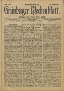 Grünberger Wochenblatt: Zeitung für Stadt und Land, No. 130. (30. Oktober 1906)