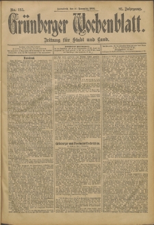 Grünberger Wochenblatt: Zeitung für Stadt und Land, No. 135. (10. November 1906)