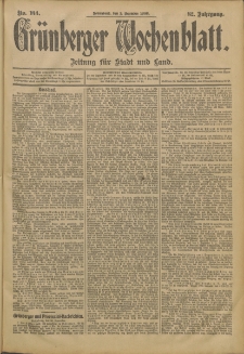 Grünberger Wochenblatt: Zeitung für Stadt und Land, No. 144. (1. Dezember 1906)