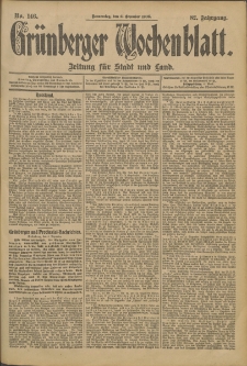 Grünberger Wochenblatt: Zeitung für Stadt und Land, No. 146. (6. Dezember 1906)