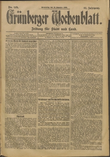 Grünberger Wochenblatt: Zeitung für Stadt und Land, No. 149. (13. Dezember 1906)
