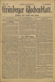 Grünberger Wochenblatt: Zeitung für Stadt und Land, No. 153. (22. Dezember 1906)