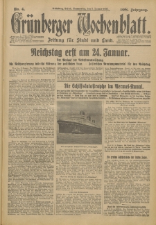 Grünberger Wochenblatt: Zeitung für Stadt und Land, No. 4. (5. Januar 1933)