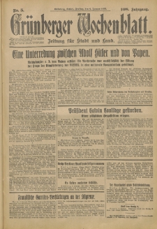 Grünberger Wochenblatt: Zeitung für Stadt und Land, No. 5. (6. Januar 1933)