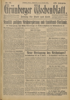 Grünberger Wochenblatt: Zeitung für Stadt und Land, No. 10. (12. Januar 1933)