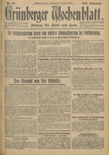 Grünberger Wochenblatt: Zeitung für Stadt und Land, No. 17. (20. Januar 1933)