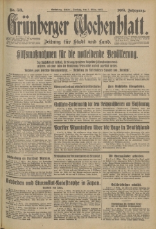 Grünberger Wochenblatt: Zeitung für Stadt und Land, No. 53. (3. März 1933)