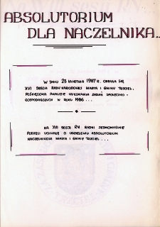 Kronika Urzędu Miasta i Gminy w Trzcielu - 1987