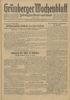 Grünberger Wochenblatt: Zeitung für Stadt und Land, No. 8. (10. Januar 1935)