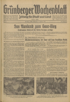 Grünberger Wochenblatt: Zeitung für Stadt und Land, No. 13. (16. Januar 1935)