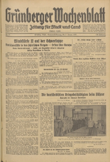 Grünberger Wochenblatt: Zeitung für Stadt und Land, No. 22. (26./27. Januar 1935)